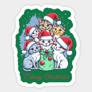 A Meow-rry Christmas Tree Sticker